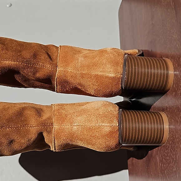 Blondo Waterproof Cow Suede Knee Length Blook Boots Heel 7.5 - Picture 5 of 15